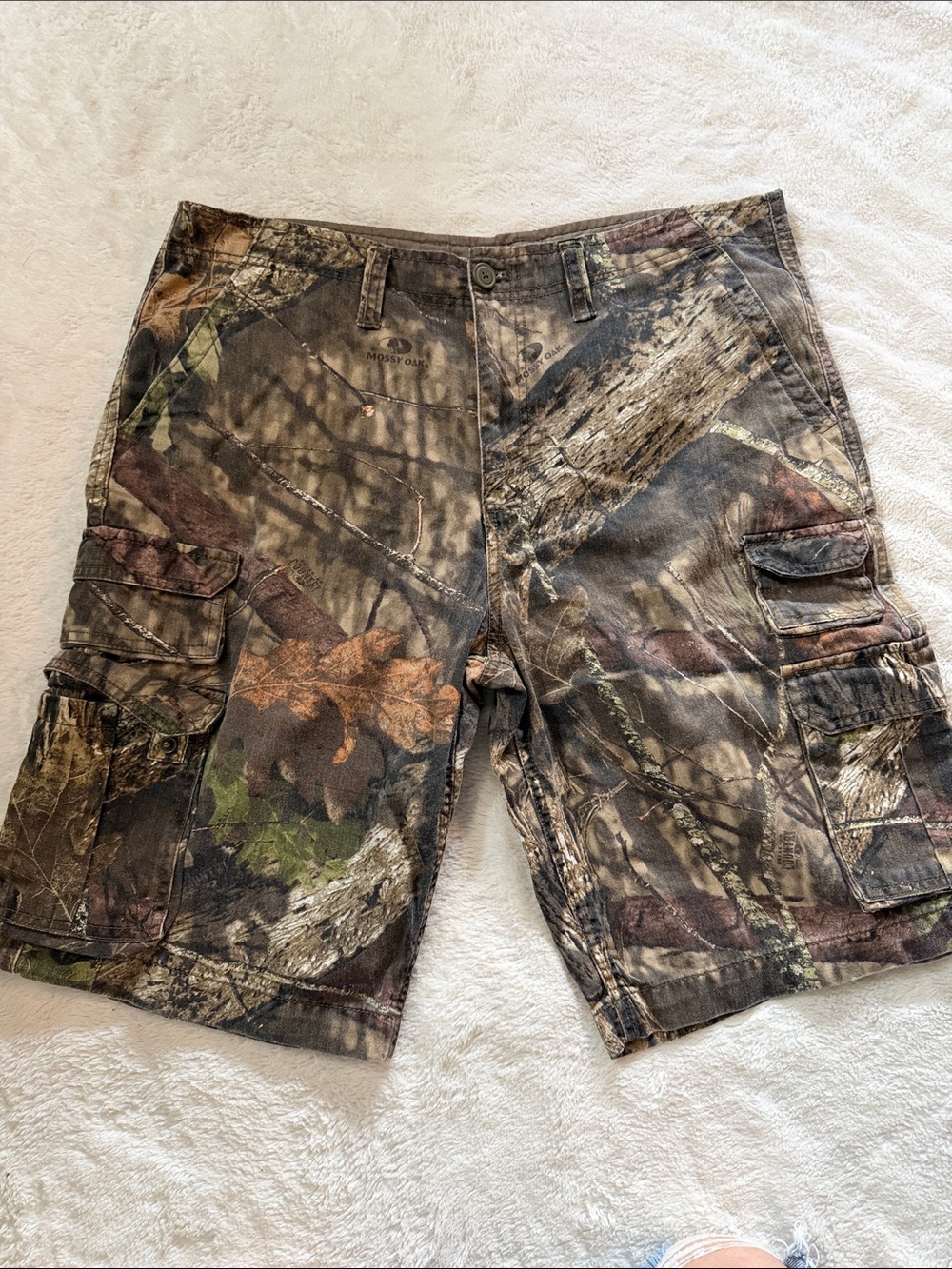 Mossy Oak Men's Camo Cargo Shorts - Brown & Green Mossy Oak Pattern